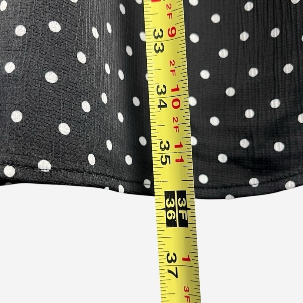 LOFT Dotted Smocked Mini Flare Dress Size 0 Petite Black Lined NEW - Picture 12 of 15
